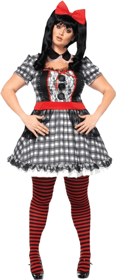 Leg Avenue Plus Size Darling Babydoll Costume - Killer Doll Costume Plus Size (600x951), Png Download
