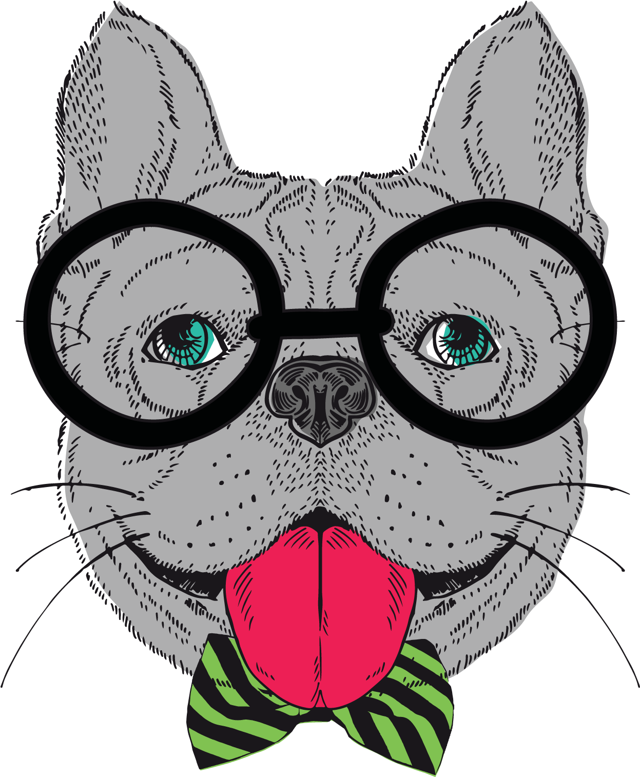 Perrito Con Lentes Dibujo (2000x2000), Png Download