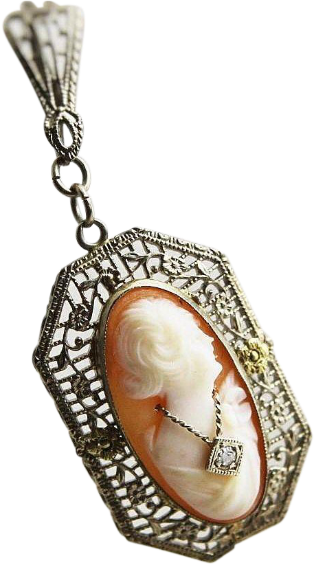 Png Black And White Stock Antique Edwardian K White - Locket (821x821), Png Download