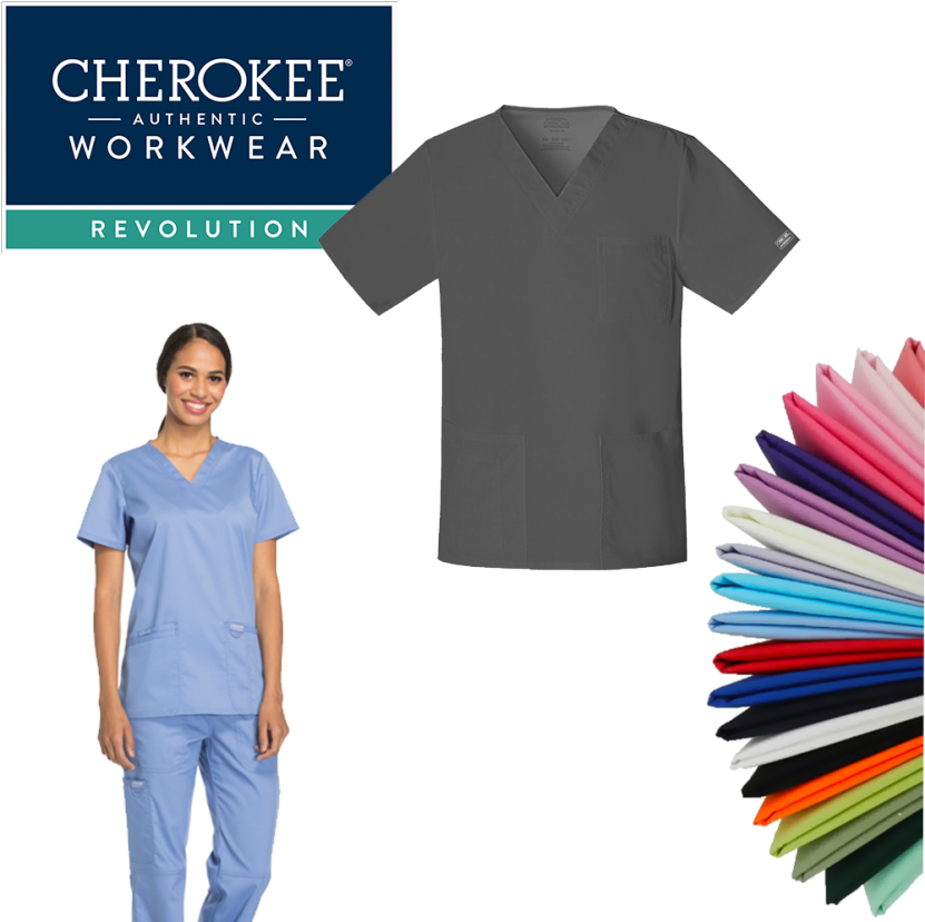 Cherokee Scrubs Womens Top (831x1000), Png Download