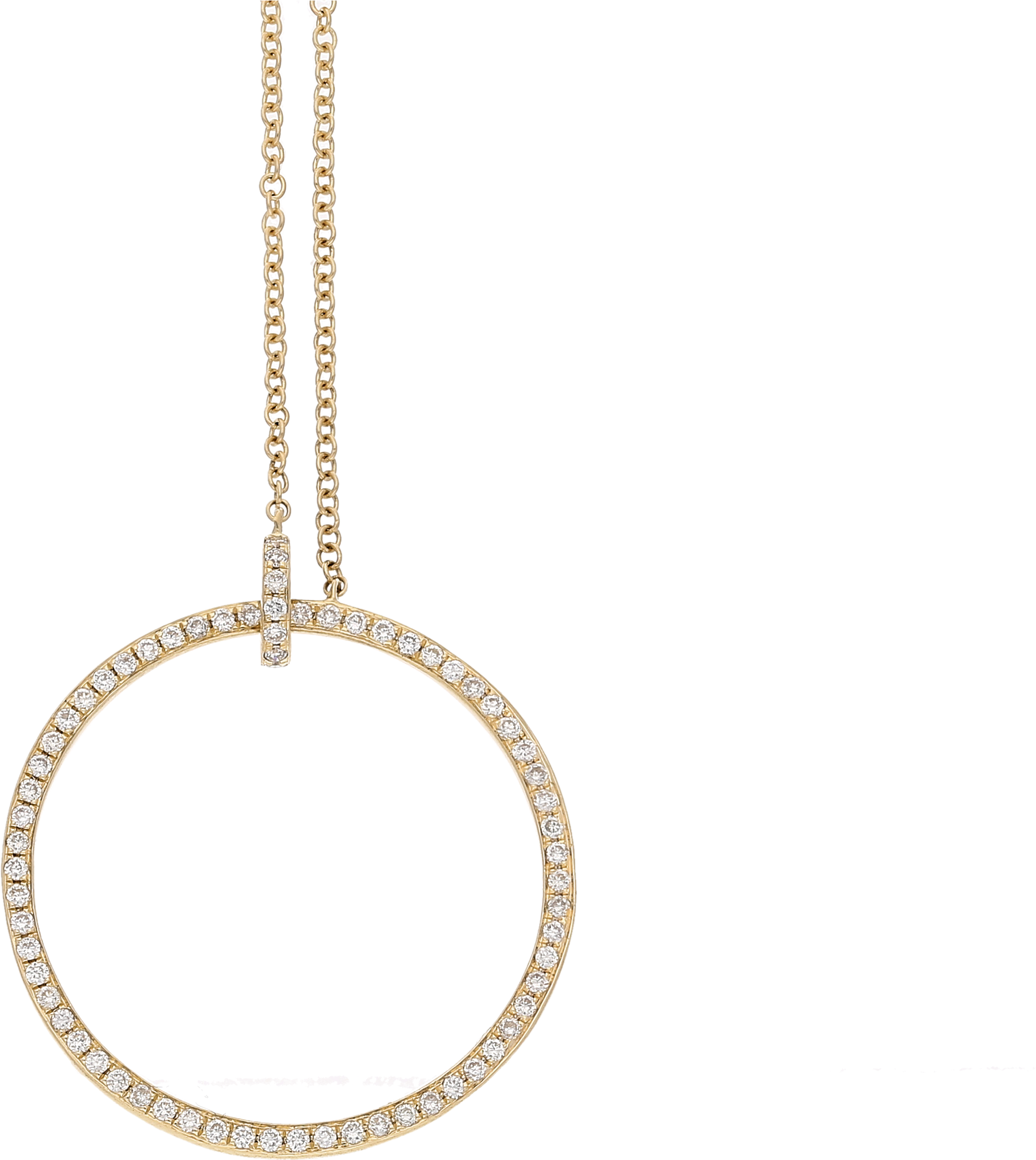 Eclipse 14ct Yellow Gold Diamond Large Circular Necklace - Chain (2874x2484), Png Download