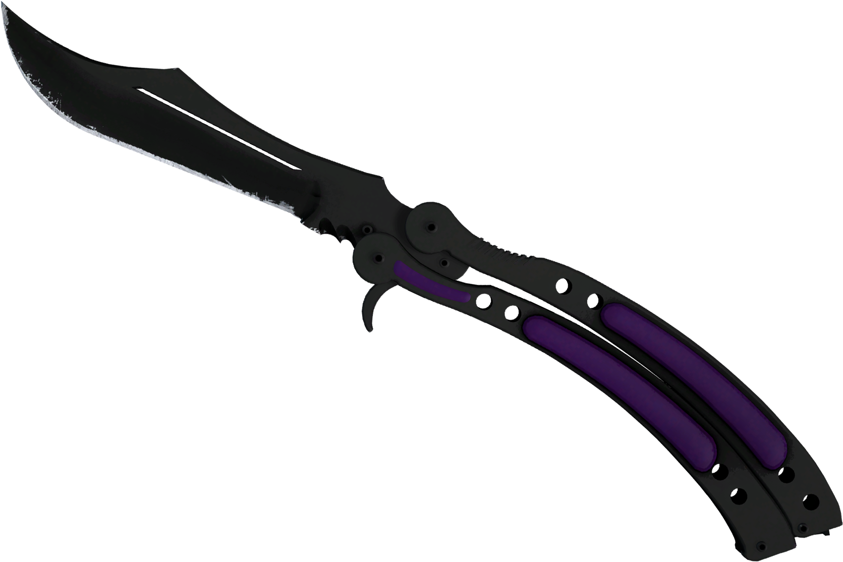 Butterfly Knife Ultraviolet Large Rendering - Butterfly Knife Case Hardened Ft 0.3 (1803x1236), Png Download