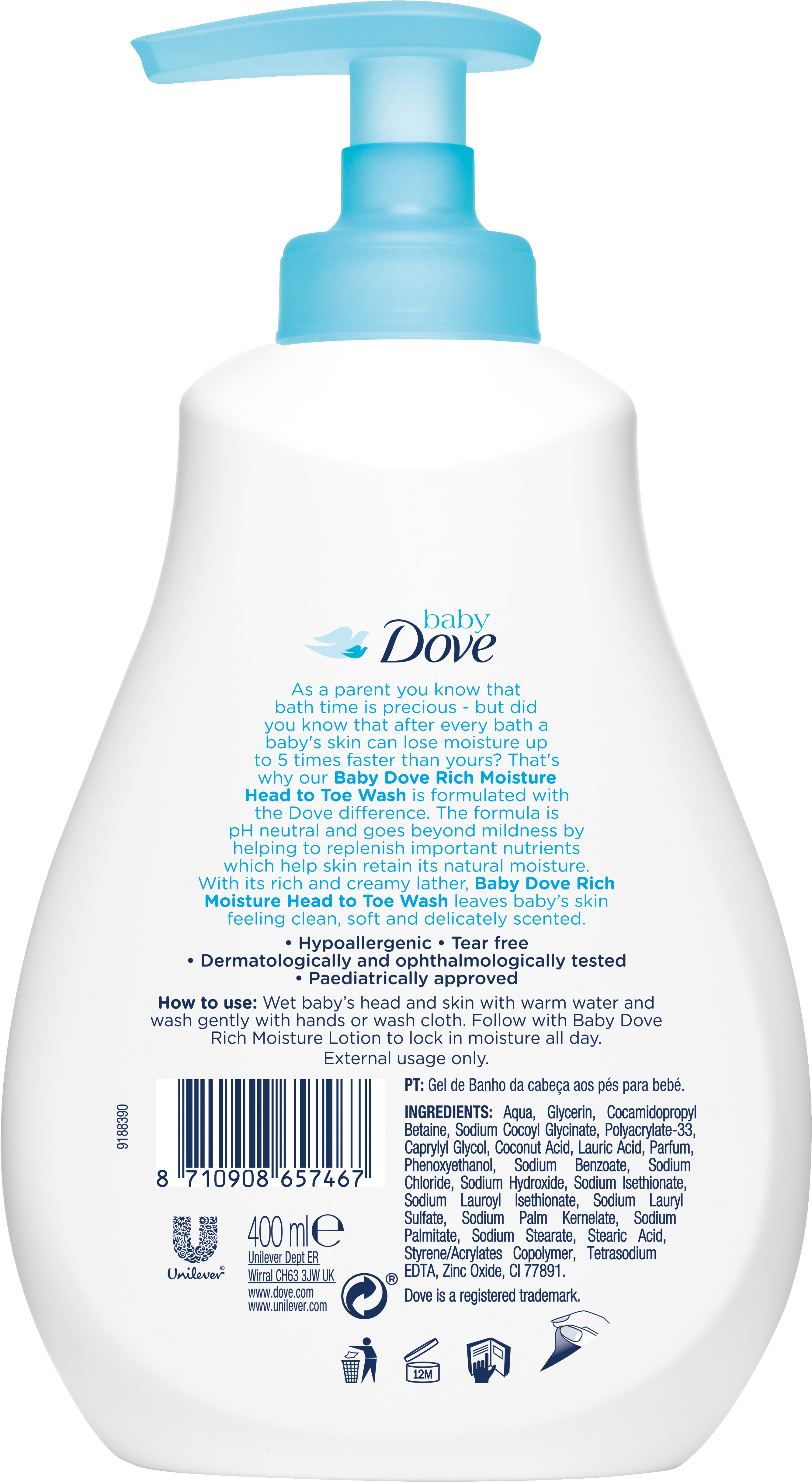 Dove Baby Head To Toe Wash (5000x5000), Png Download