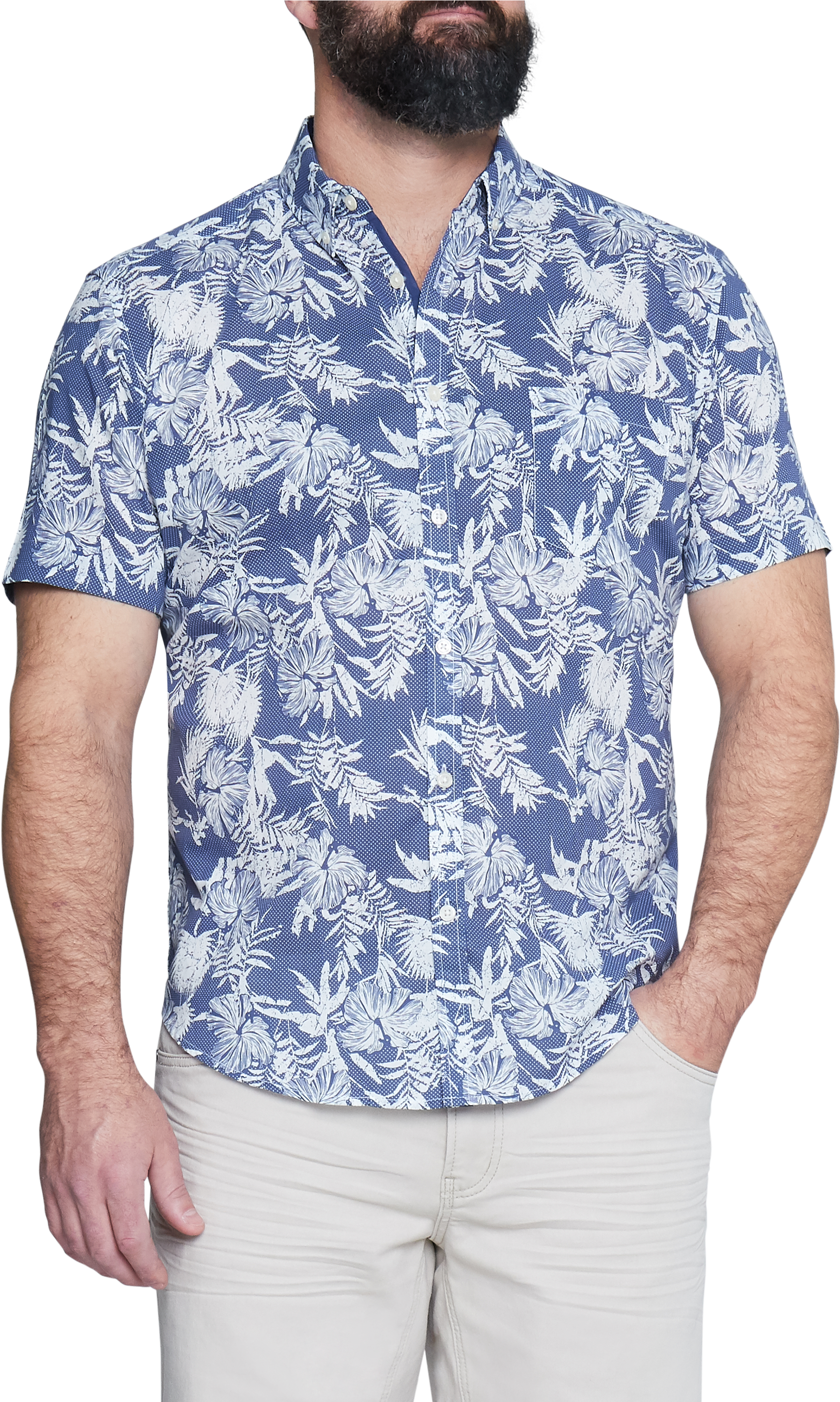 Blue Aloha Print Shirt - Polo Shirt (3000x3000), Png Download