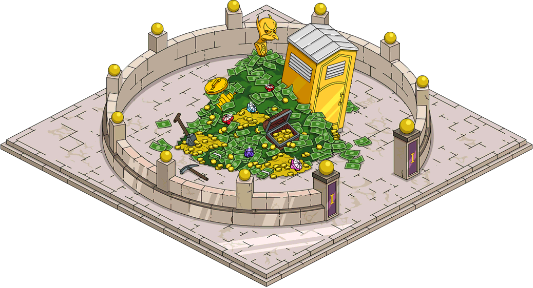 Tapped Out Money Mountain 0 - The Simpsons (1038x562), Png Download