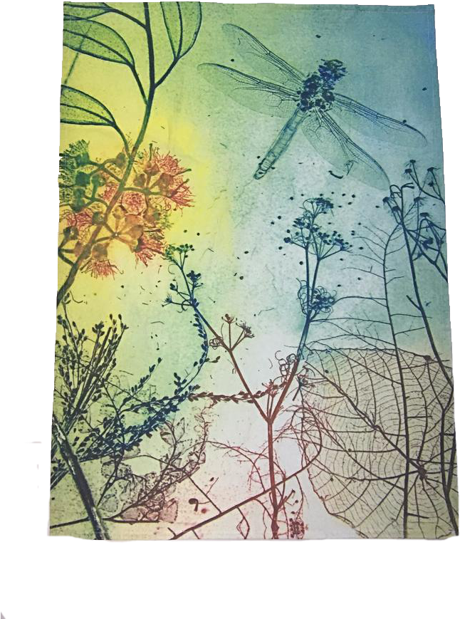 Dragonfly Tea Towel - Printmaking (720x960), Png Download