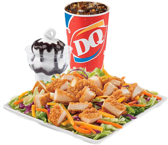 Crispy Chicken Salad Lunch - Dairy Queen Salad (564x600), Png Download