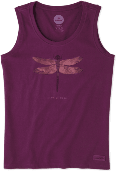 Women's Dragonfly Sleeveless Crusher Scoop - Active Tank (570x570), Png Download