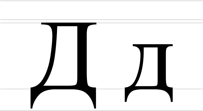 800px-cyrillic Letter De - De Cyrillic (800x460), Png Download