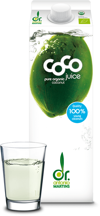 Coconut Water Glass Pure Kokoswasser Pur Glas - Coco Juice Dr Antonio Martins (399x862), Png Download