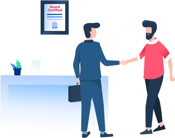 Injured Client Meeting Personal Injury Attorney - Illustration (810x810), Png Download