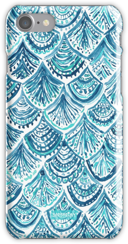 Navy Like A Mermaid Fish Scales Watercolor Iphone 7 - Mobile Phone Case (750x1000), Png Download