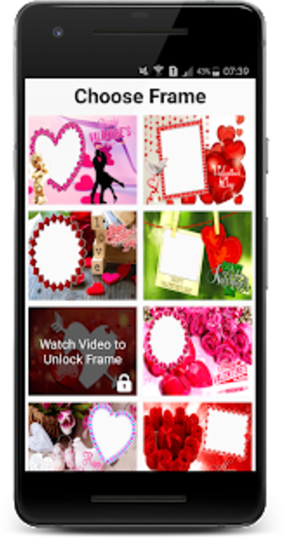 Happy Valentines Day Photo Frames - Mobile Phone (1020x1882), Png Download
