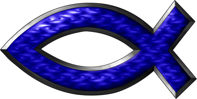 Blue Ichthus - Circle (800x402), Png Download