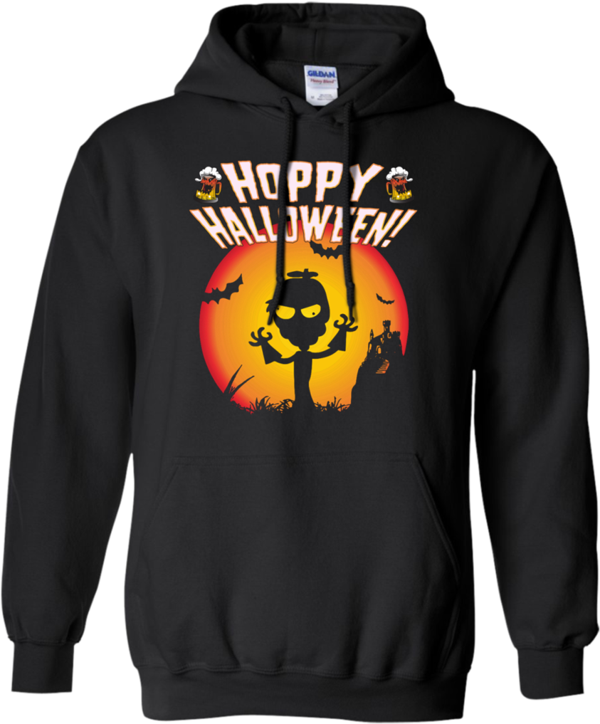 Hoppy Halloween Hop Head Zombie & Scary Beer Mugs Pullover - Drinking Buddies T Shirt (1024x1024), Png Download