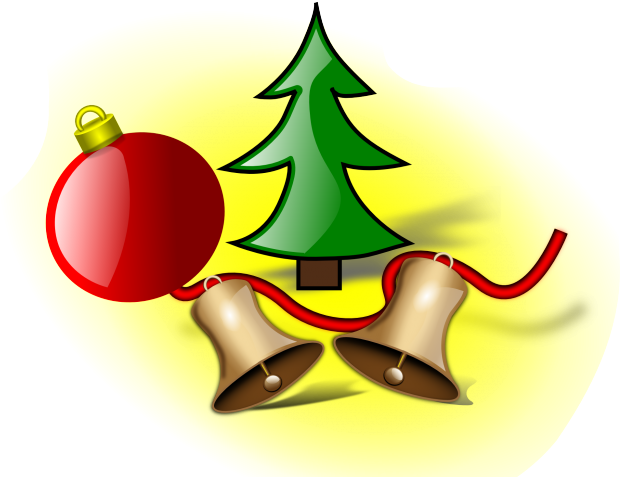 Christmas Bell Clipart Corner - Christmas Tree (640x480), Png Download