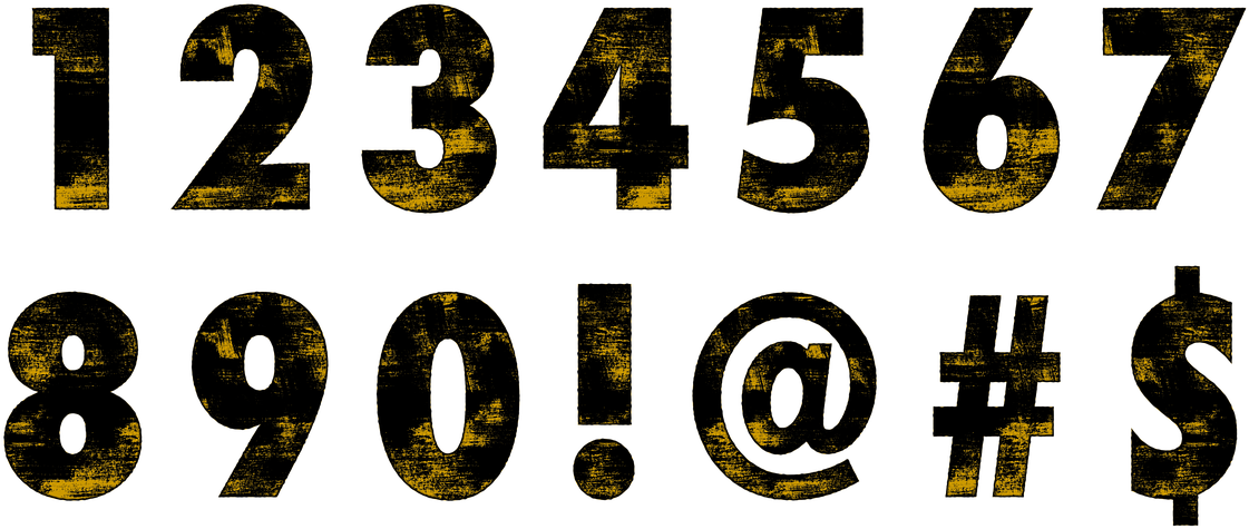 Numbers Grunge Bold - Cross (1280x517), Png Download