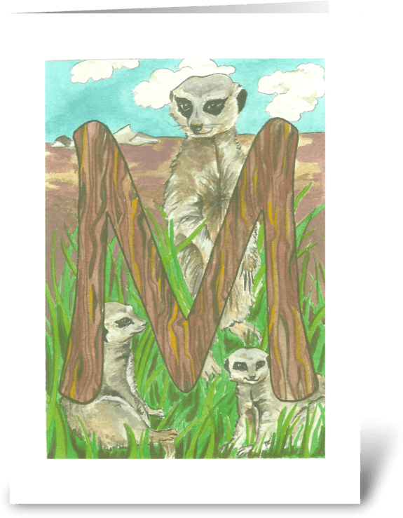 M For Meerkat Greeting Card - Meerkat (700x792), Png Download