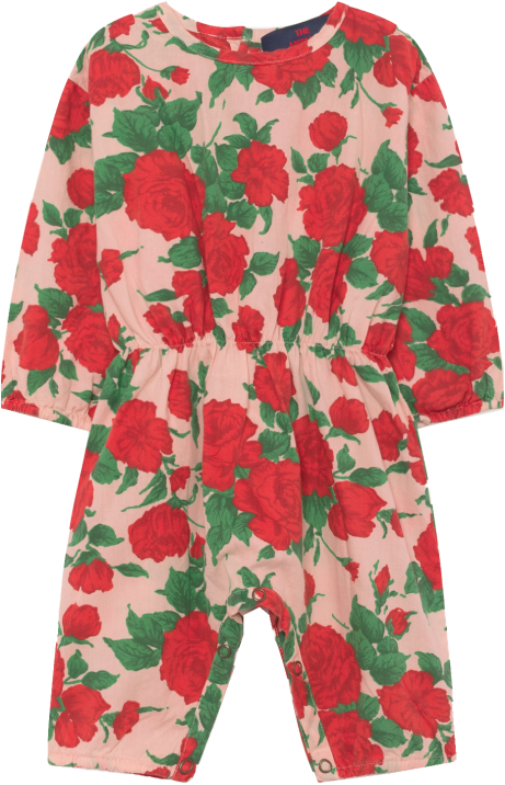 The Animals Observatory Meerkat Babies Jumpsuit Roses - Romper Suit (960x720), Png Download