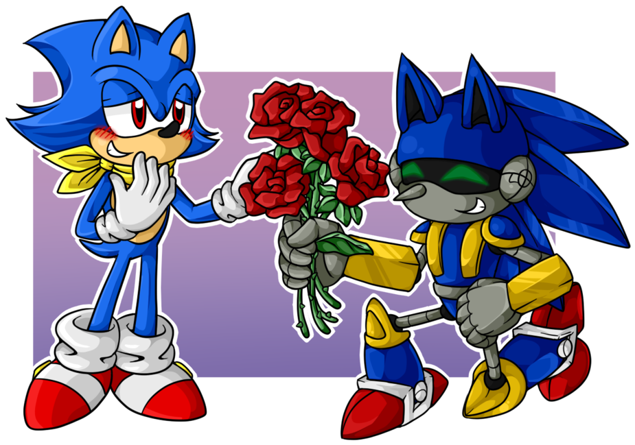 Reverse Sonic X Metal Sonic By Theenigmamachine - Sonic X Metal Sonic Yaoi (1023x731), Png Download
