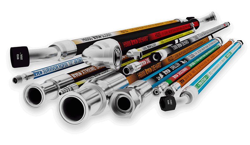 Ryco Hydraulics Hose Product Group - Hydraulic Hoses Png (850x495), Png Download