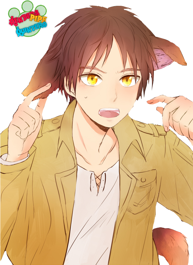 Eren And Levi Neko (630x895), Png Download