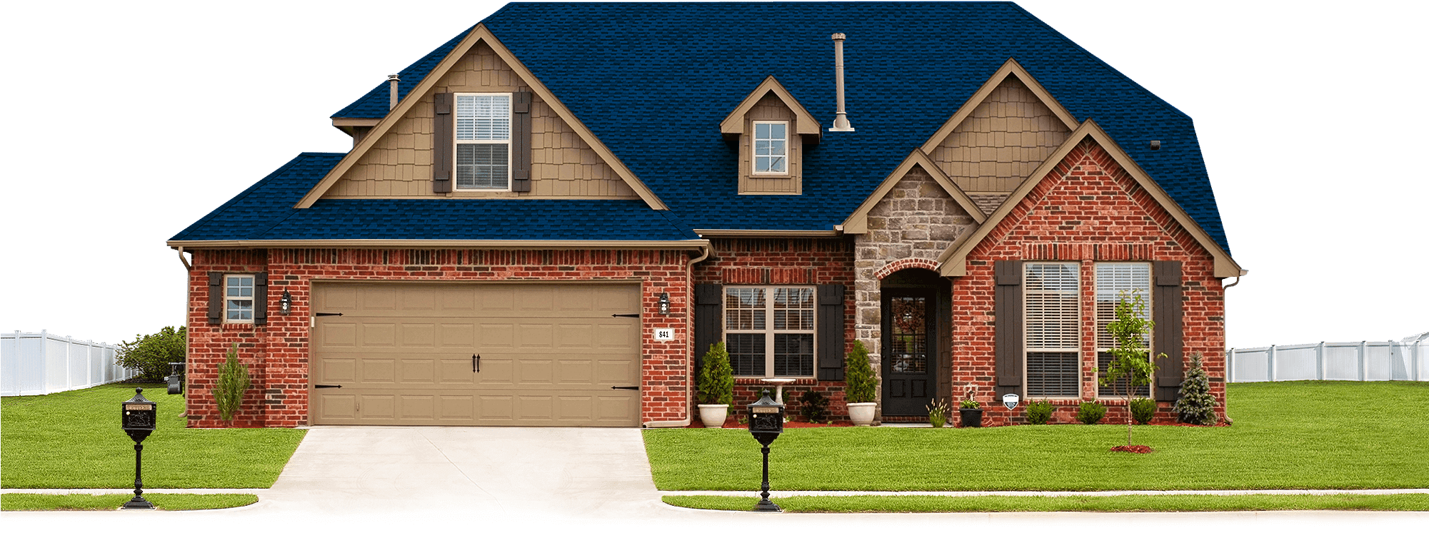 Green Bay Roofing, Siding & Construction - Green Roof Brick House (2000x1060), Png Download