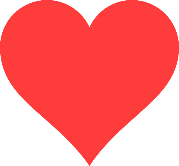 Red Heart Clip Art At Clker - Love Heart (600x556), Png Download