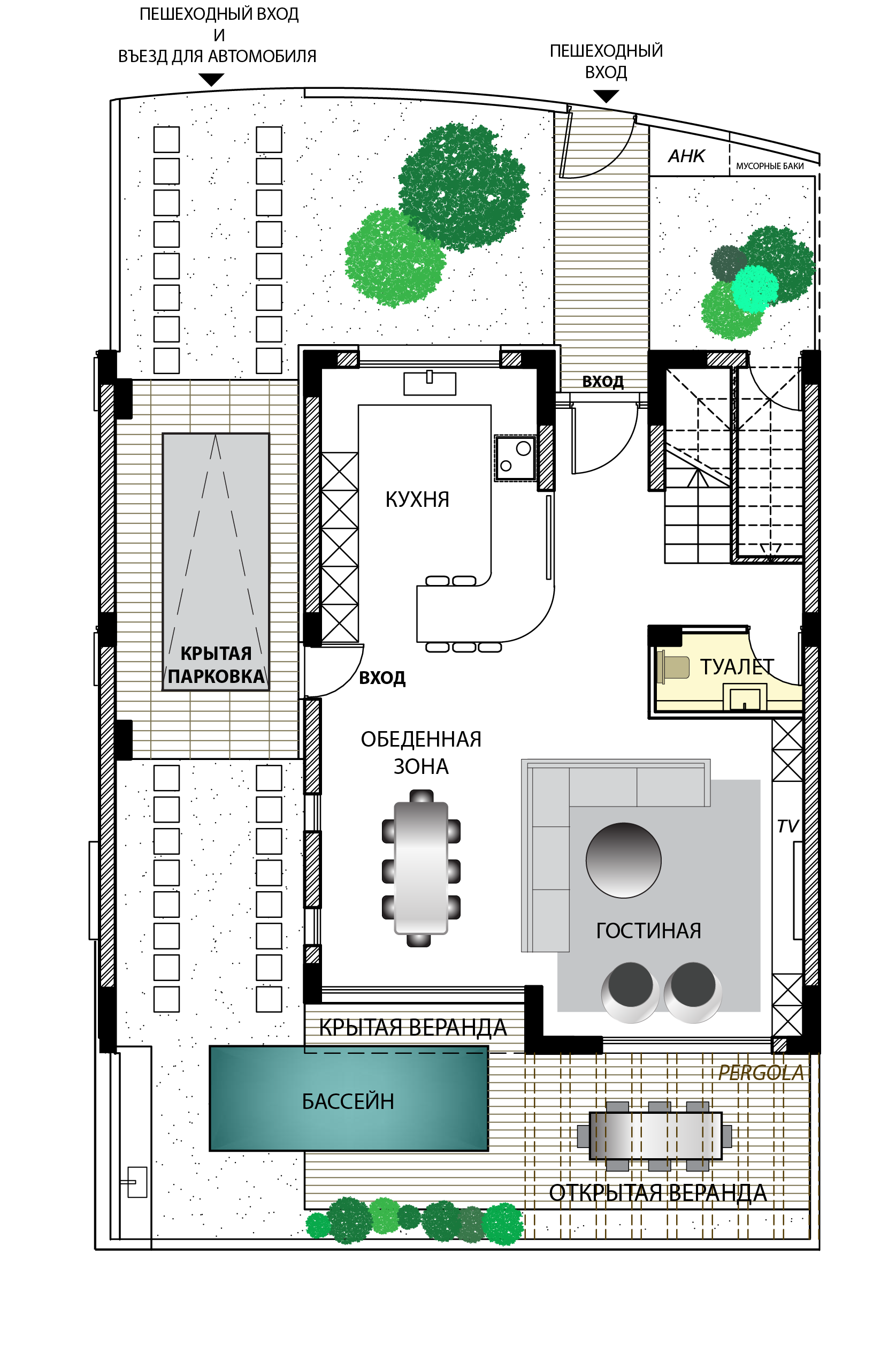 Villa 3 Ground Floor - Floor Plan (1675x2513), Png Download