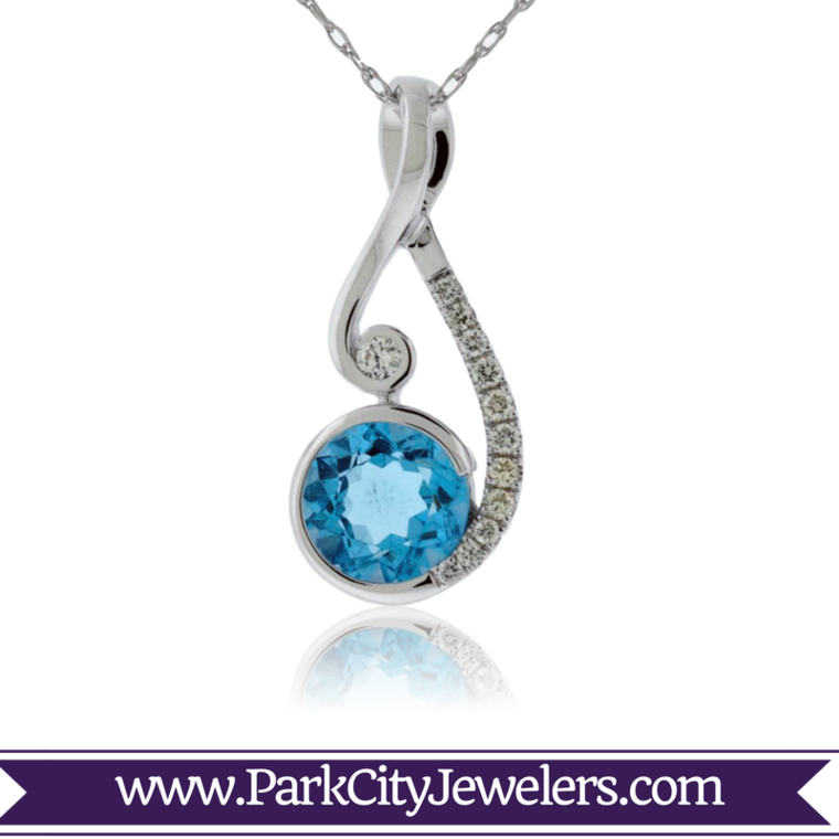 Blue Topaz Music Diamond Pendant - Gold Ring Colour Stone (760x760), Png Download