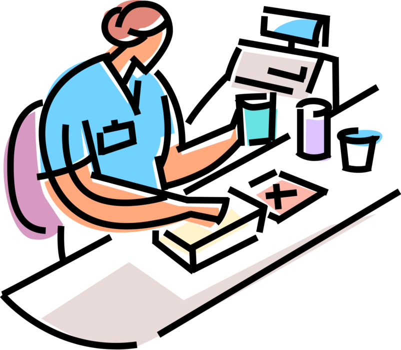 Vector Illustration Of Supermarket Grocery Store Cashier (802x700), Png Download