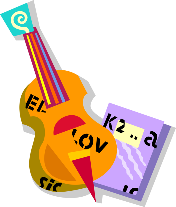 Vector Illustration Of Cello Stringed Musical Instrument (594x700), Png Download