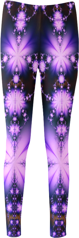Lavender Fractal Flowers Cassandra Women's Leggings - Leggings (1000x1000), Png Download