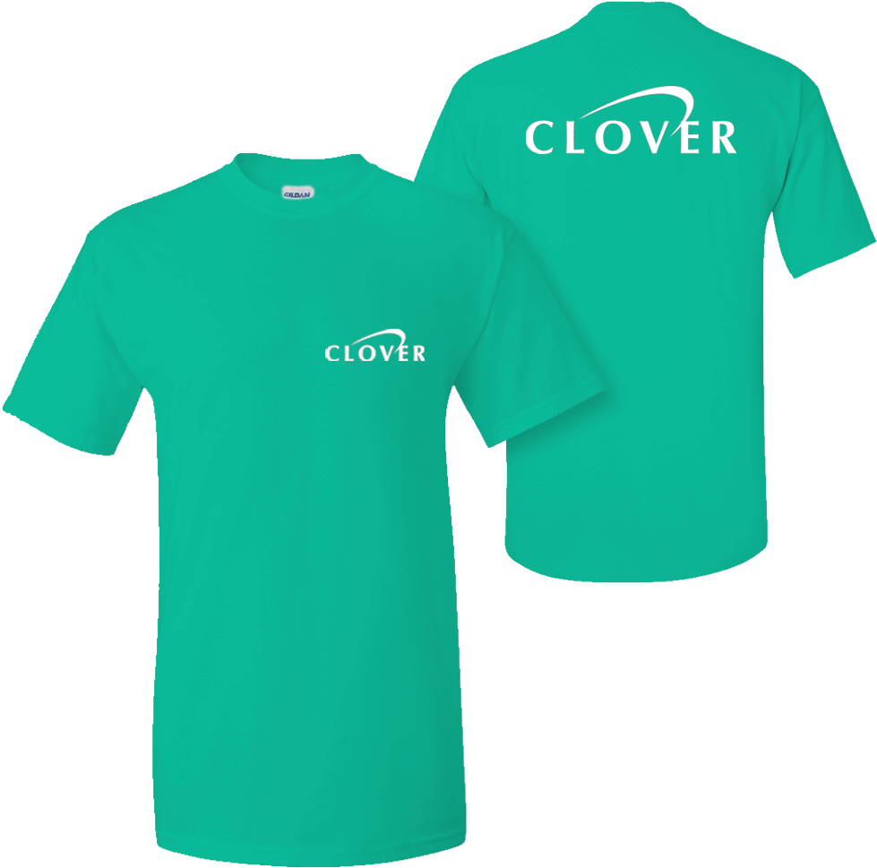 Clover Gildan Dry Blend 50/50 T Shirt 12 Colors Available - Active Shirt (1000x1000), Png Download