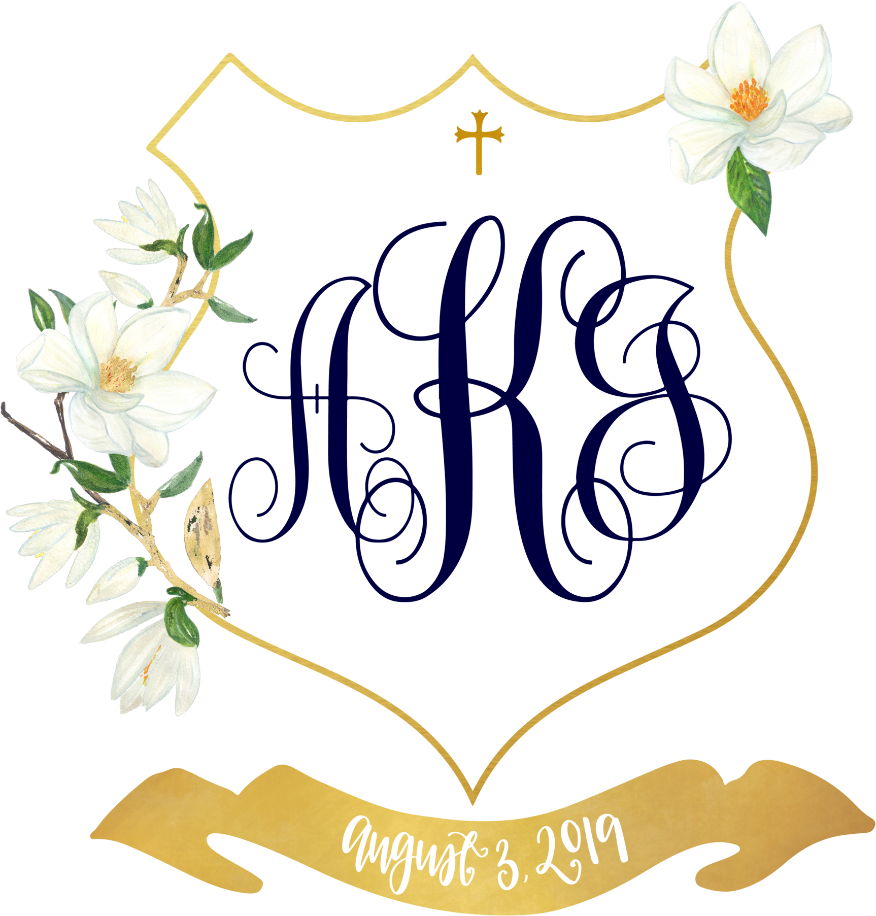 Custom Wedding Crest Illustration - Calligraphy (2000x2000), Png Download