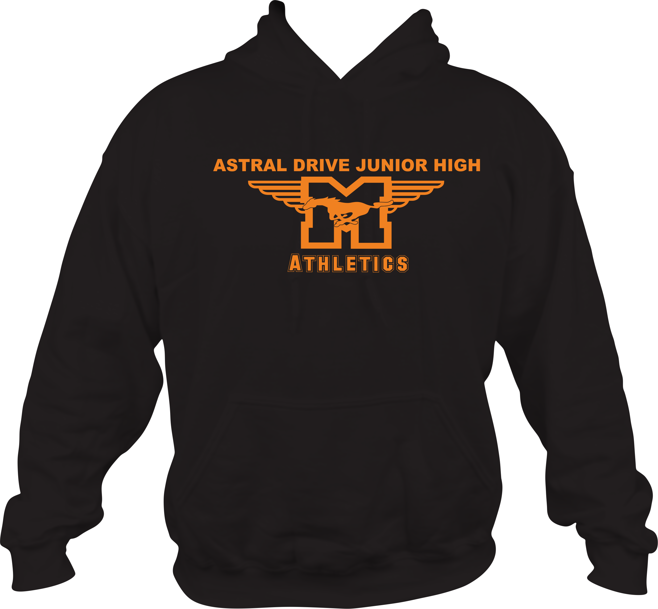 Gildan Hoodie Astral Drive Athletic Logo (neon Orange) - Spin It Toss It Catch It Color Guard (2537x2348), Png Download