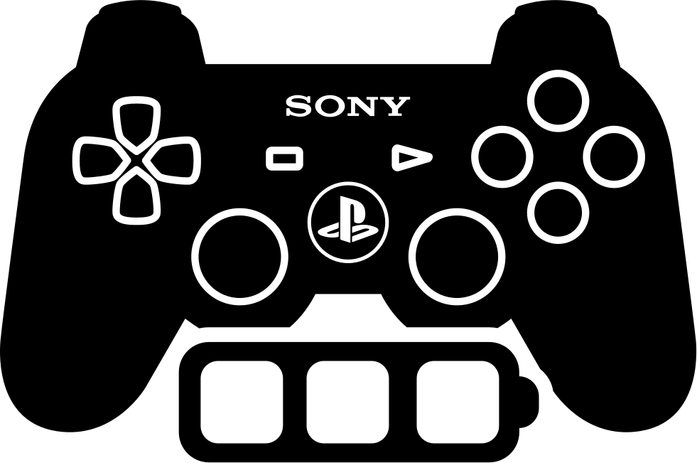 Games Controller With Full Battery Comments - Playstation 4 Controller Outline (981x651), Png Download