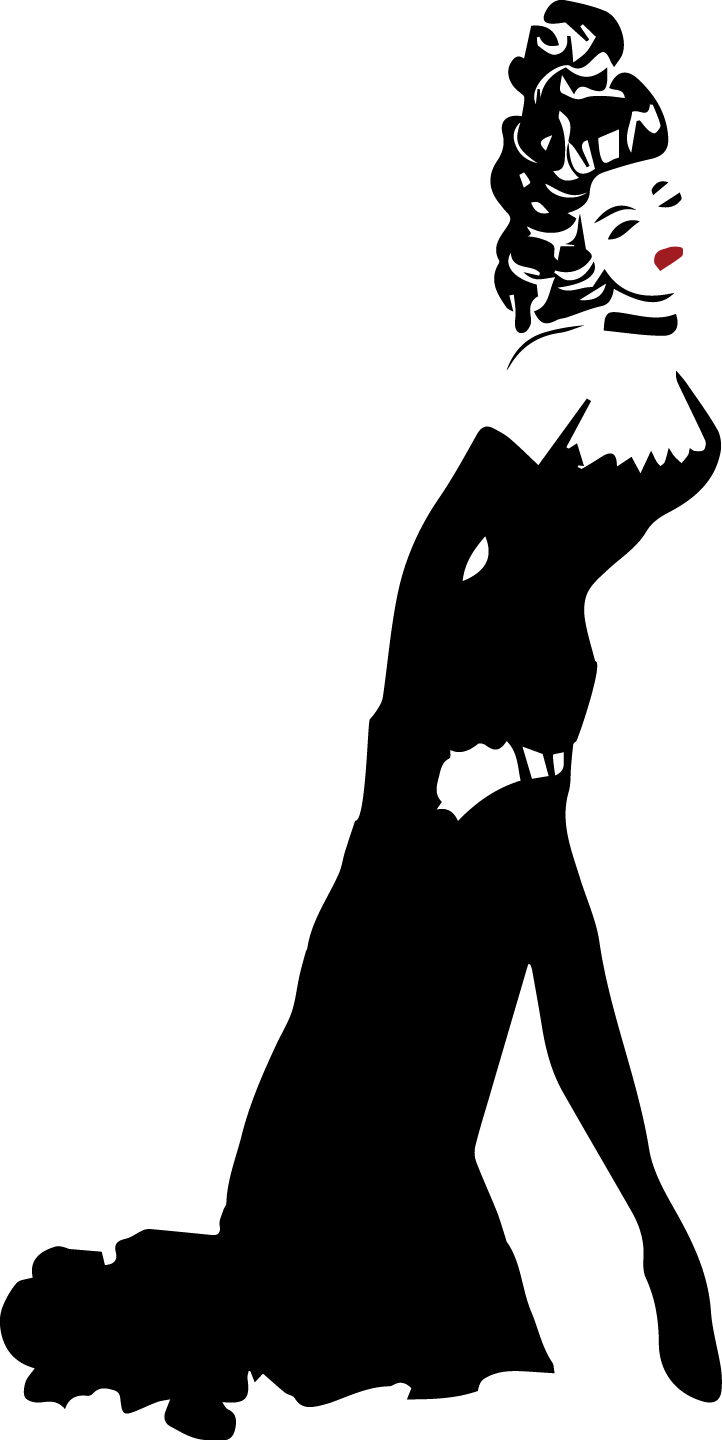 Shaow Clipart Victorian Era - Burlesque Dancer Silhouette (722x1440), Png Download