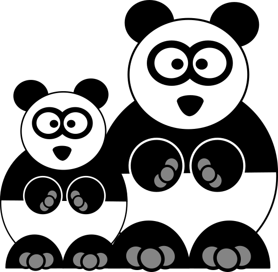 Pandas - Cartoon (568x555), Png Download