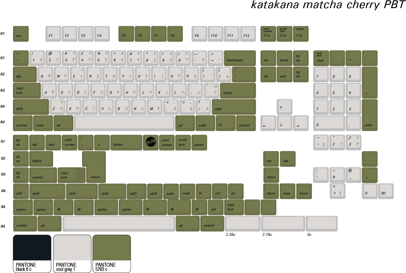 Katakana Cherry Pbt Sets - Maxkey Western (1380x968), Png Download