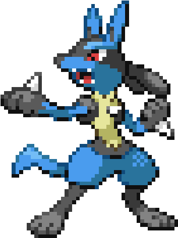 Minecraft Lucario Pixel Art (600x600), Png Download