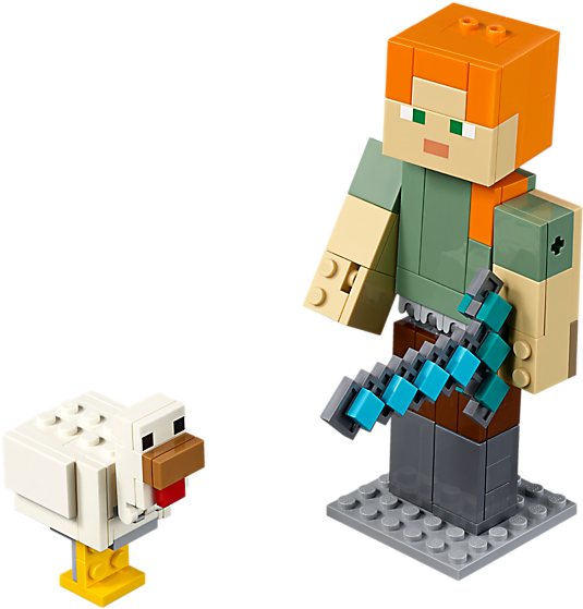 Minecraft™ Alex Bigfig With Chicken - Lego Minecraft 2019 (800x600), Png Download