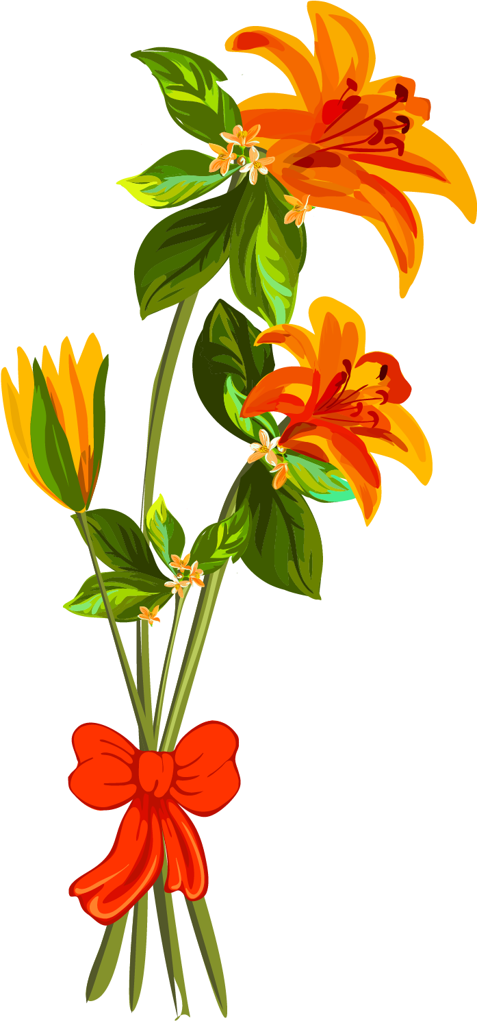 Narciso Ramo Planta Estilo Dibujado A Mano Png E Imagen - Fire Lily (2000x2000), Png Download