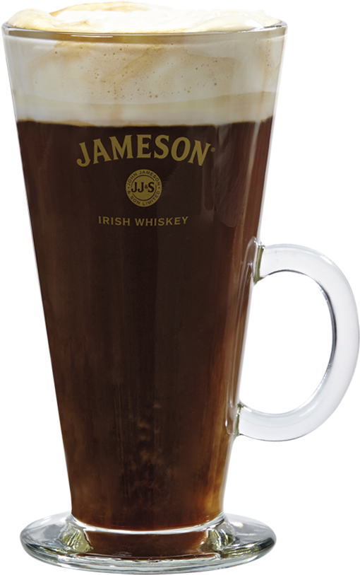 Jameson Irish Coffee Branded Glass Drink - Guinness (708x1035), Png Download