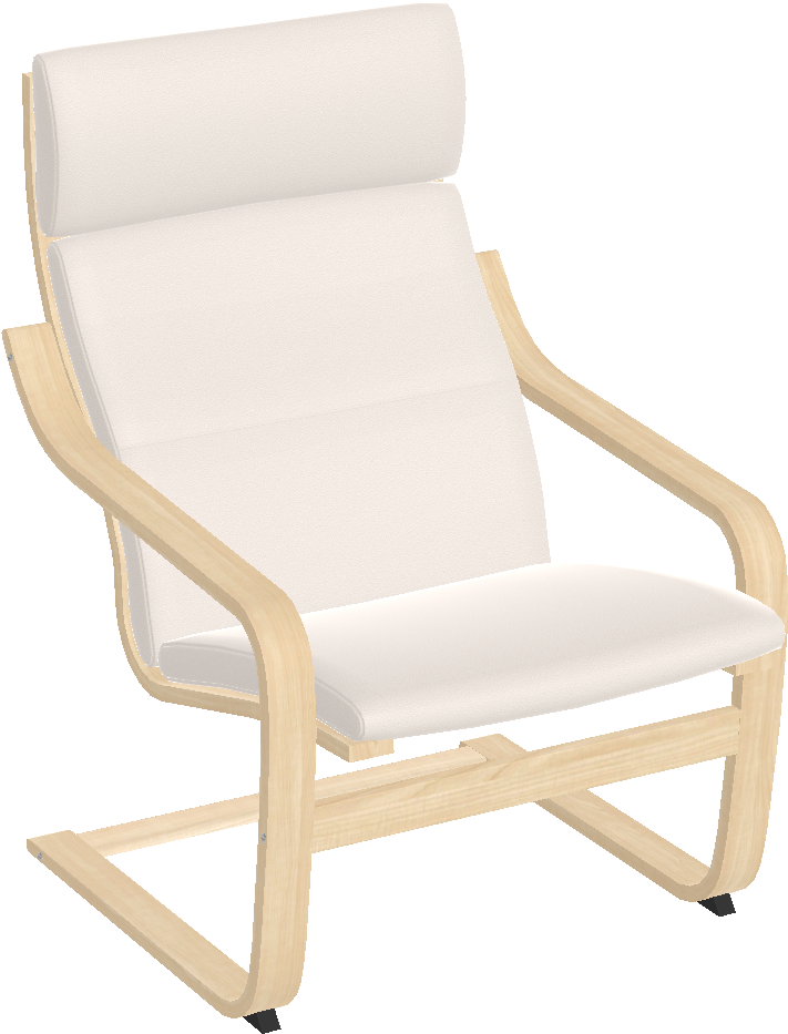 Preview Of Poäng Armchair - Chair (1000x1000), Png Download