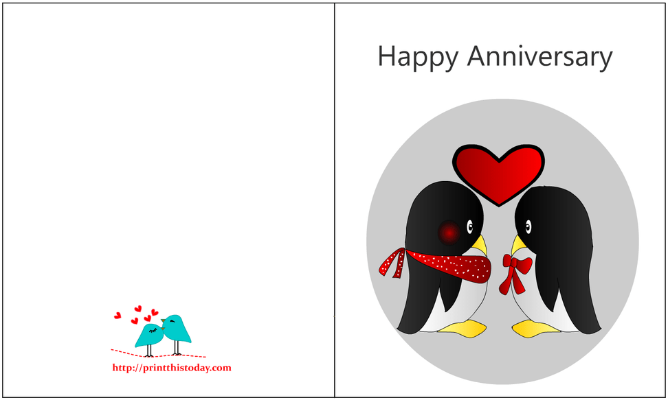 Funny Happy Anniversary Images - Anniversary Card To Print Out (1060x819), Png Download