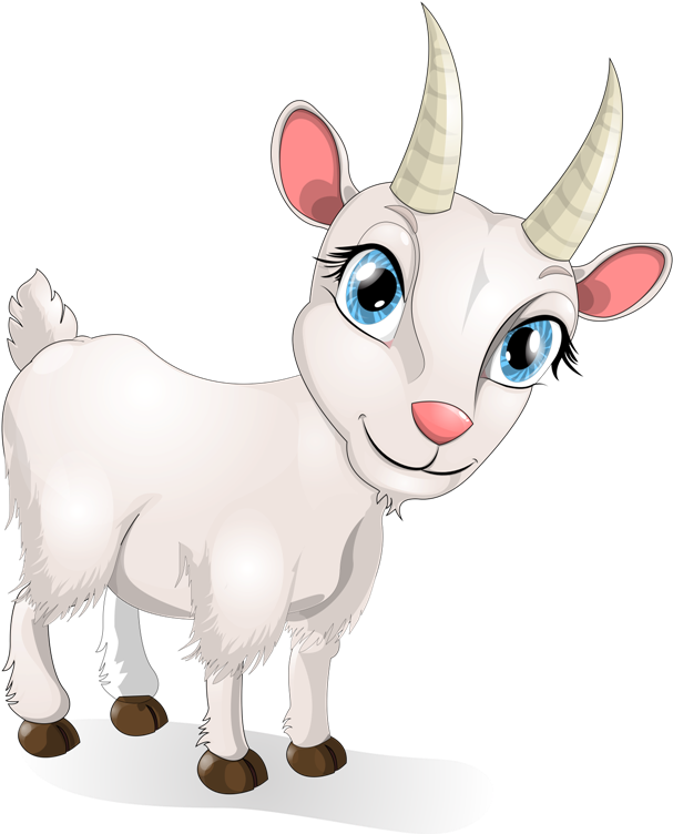 Животные Козы Goat Cartoon, Funny Farm, Big Eyes, Yandex, - Lovely Goat (650x754), Png Download