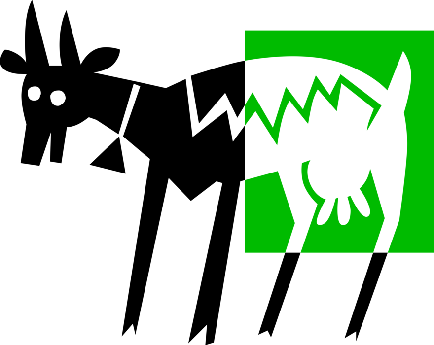 Vector Illustration Of Domestic Billy Goat - Burro (880x700), Png Download