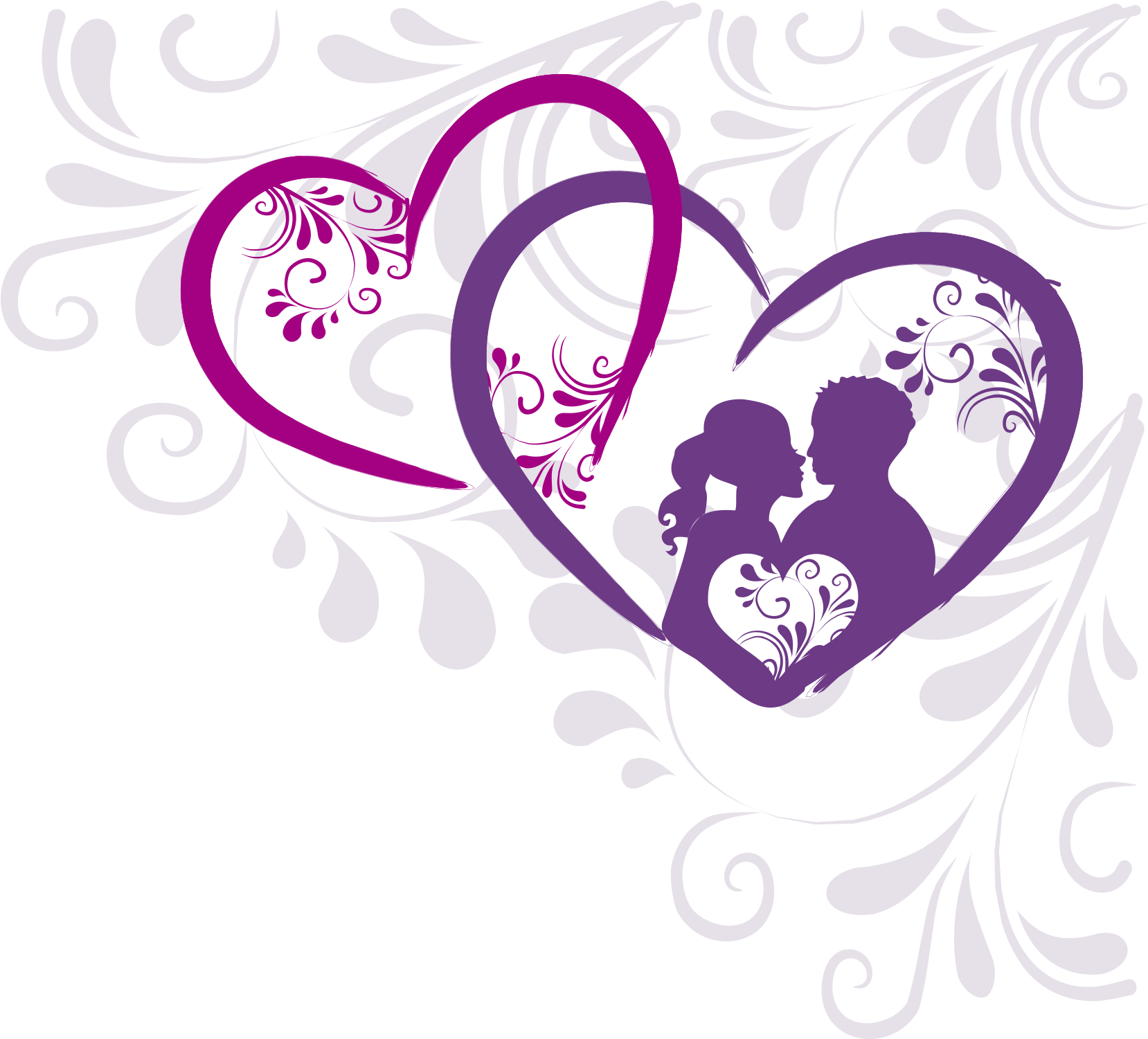 Heart Art Couple Sweet Vector Transprent Png - Heart For Wedding Cards (1709x1550), Png Download