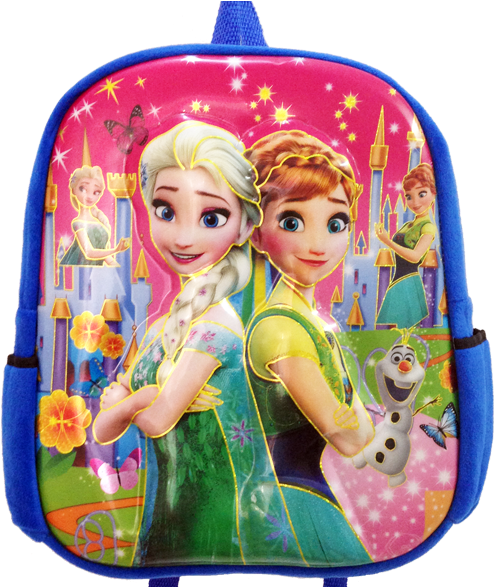 Frozen 5d Plush School Bag For 3-5 Years Kids - Cartoon (588x586), Png Download